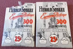 Lot 400+ Vtg 1950s Herald Square Photo Album Scrapbook Mounting Corners WHITE - Picture 1 of 3