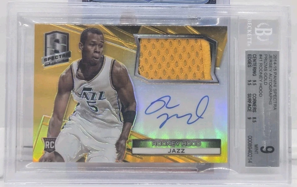 2014-15 PANINI SPECTRA RODNEY HOOD RPA ROOKIE PATCH AUTO GOLD /10 BGS 9 - Image 1 of 2