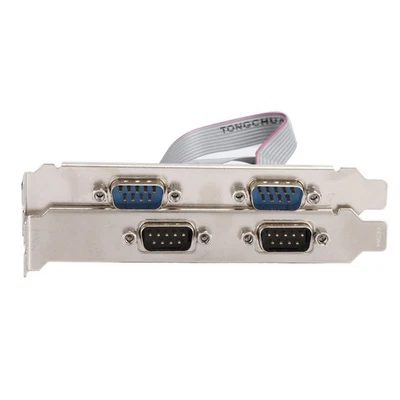 4-Port Serial Expansion Card 115.2Kbps Expansion Card Adapter Converter PCI-E 4X - Image 1 of 4