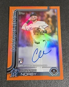 Connor Norby 2025 Topps Series 1 One 132 Real One Auto Orange Foil /25 Marlins - Picture 1 of 6