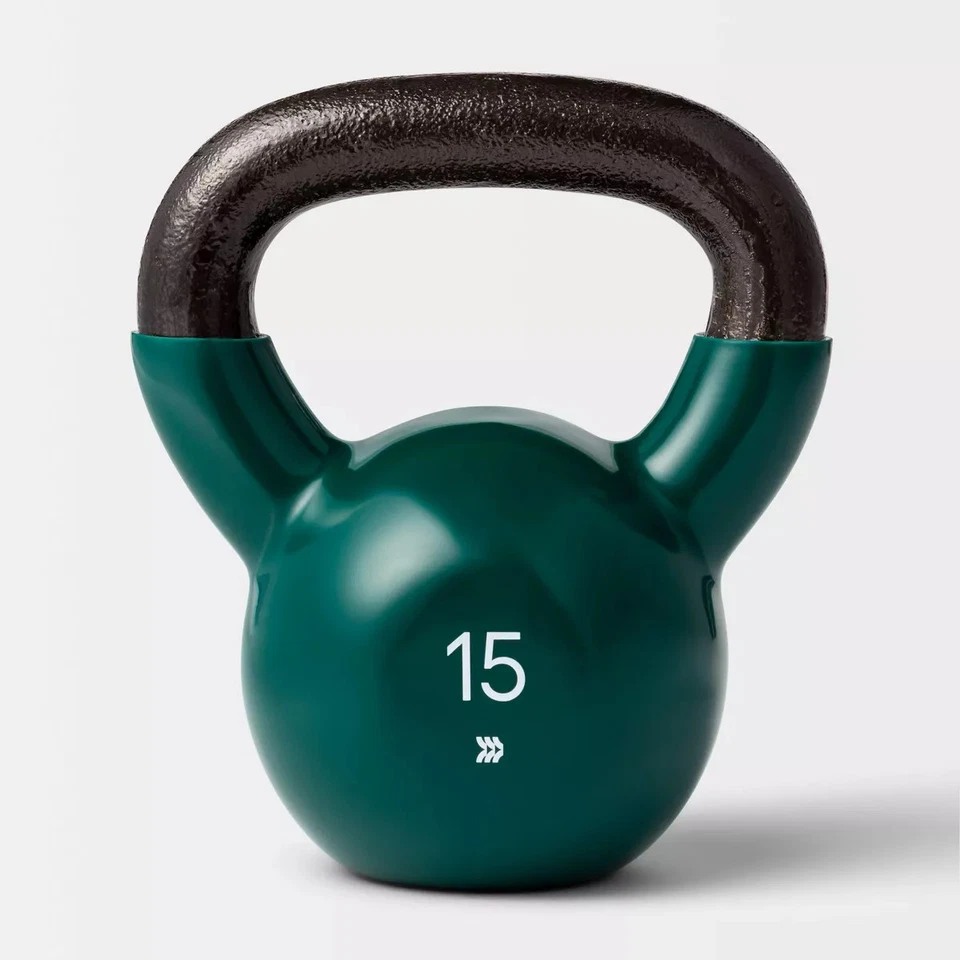 ALL IN MOTION KETTLEBELL 15LB IRON WEIGHT FOR LEGS & UPPER BACK - Scratch & Dent - Image 1 of 4