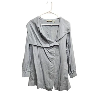Chaqueta túnica Soft Surroundings talla PM azul claro rayón cremallera completa fluida para mujer - Imagen 1 de 11