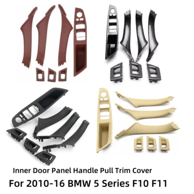 7PCS Window Switch Inner Door Panel Handle Trim Cover For BMW 5 Series F10 F11 - Image 1 of 4