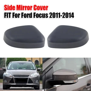 Pair Rear View Mirror Cover Cap Matte Black For Ford Focus 2012 2013 2014 Set - Picture 1 of 8