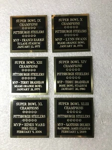 Pittsburgh Steelers 6X Super Bowl Champions Engraved Plate for Framing etc. - Picture 1 of 2