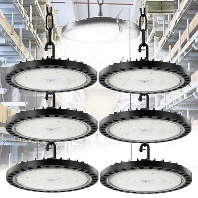 6x 200W 20000LM UFO LED iluminación de nave lámpara industrial foco de nave HighBay - Imagen 1 de 4