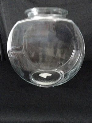 ANCHOR HOCKING FISH GOLDFISH GLASS DRUM BOWL 1 GALLON 8.5"x 8"x 5"  NEW - Imagem 1 de 2