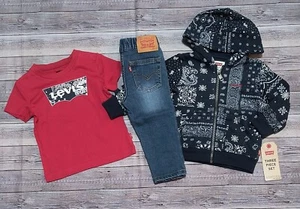 New! Toddler Boy's Levi's 3pc T-Shirt Sweatshirt and Pants Outfit Size 2T - Picture 1 of 4