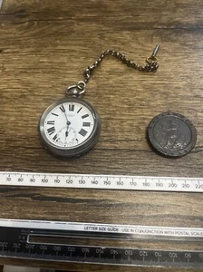 Vintage FREEMAN & Co -SWISS MADE SILVER POCKET WATCH - Picture 1 of 10