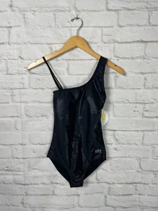 NEW RAD Swim Girls Black Shimmer One Piece Swimsuit Size 12 - Picture 1 of 3