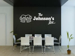 "Pegatina de pared personalizada ""The Bar"" letrero calcomanía personalizada de pub transferencia de decoración - Imagen 1 de 2