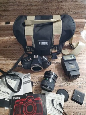 Vivitar V335 SLR w/ 28-70mm Macro Focusing Zoom Lens 35mm Film Camera *PLS. READ - Image 1 of 4