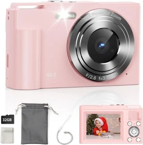 Digital Camera, FHD 1080P Kids Point and Shoot Camera with 16X Digital Zoom, Ant - Picture 1 of 8