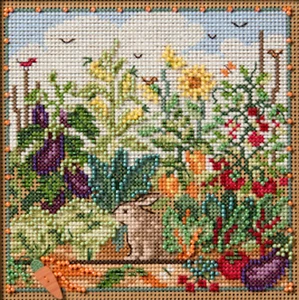 Counted Cross Stitch Kit ~ Mill Hill 2025 Spring Series Bunny Garden #MH14-2513 - Picture 1 of 5