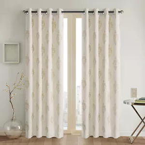 Thermal Insulated bedroom Jacquard Blackout Curtain Ring Top 3 size drop 1pair - Picture 1 of 39