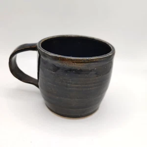 NEW Signed Hand Made and Fired Pottery Coffee Tea Mug Cup Blue - Picture 1 of 7