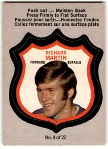 1972-73 O-Pee-Chee Player Crests Rick Martin #4 Buffalo Sabres