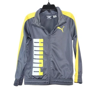 Puma kids gray yellow full zip jacket size 5 - Picture 1 of 8