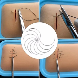 10-50 piezas herramientas de aguja de sutura veterinaria quirúrgica aguja médica de 1/2 esquina de metal - Imagen 1 de 24