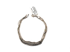Chain Bracelet Bead Center 7.5â€� Nwt Sterling Silver 925 5 Strand Snake