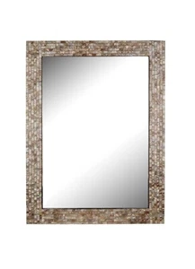 Framed Wall Mirror Reflection Seashell Finish Rectangular 24" Wide x 32" Long - Picture 1 of 5