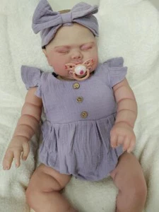 24" Lifelike Reborn Dolls Pickle Painted Hair Newborn Toddler Girl Cute Bebe Toy - Picture 1 of 8