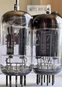 Matched Pair 50’s NOS 12AU7A Horseshoe D Getters Long Plates Audio Tubes Ecc82 - Picture 1 of 22