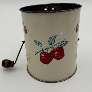 Tamiz de harina de metal vintage Bromwell’s de 3 tazas diseño de manzana de granja - Imagen 1 de 6