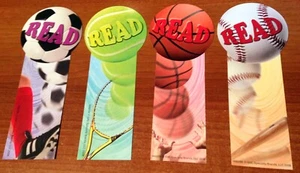 NEU! 48 SPORT BALLFÖRMIGE LESEZEICHEN PARTY TENNIS BASKETBALL BASEBALL SOCCER - Bild 1 von 1