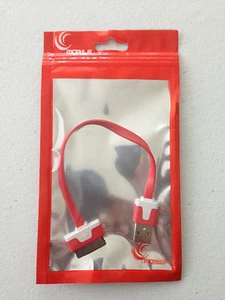 8" FLAT NOODLE USB Data Sync charger Cable FOR apple iphone 4S & ipod nano 6 5 - Picture 1 of 13