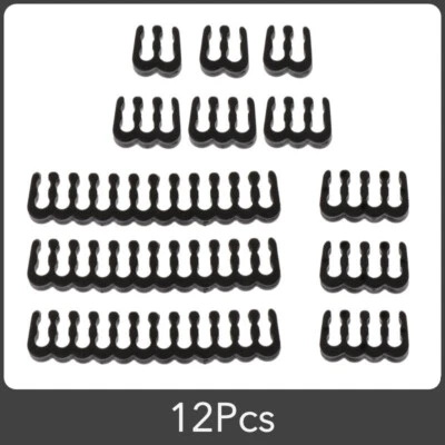 12pcs Black Open U Shape Cable Comb Set For 3mm Sleeved Cable - Image 1 of 4