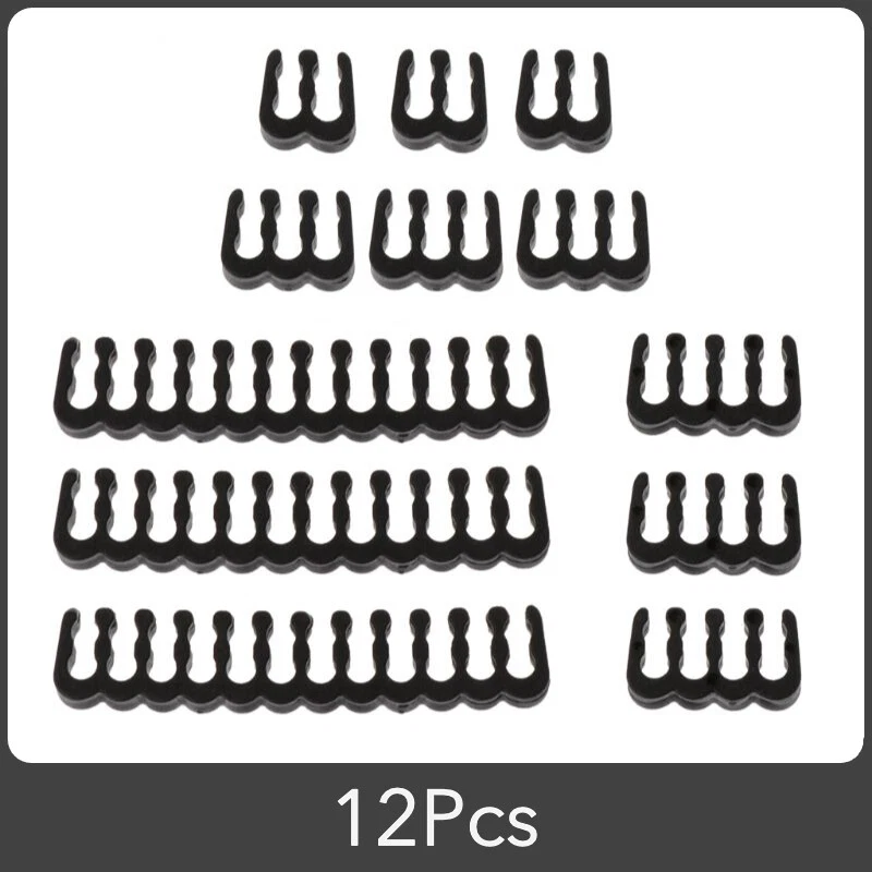12pcs Black Open U Shape Cable Comb Set For 3mm Sleeved Cable - Image 1 of 4