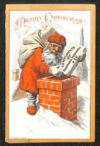 Boston MA Clothing Store Shepard Norwell & Co. Babbo Natale 2,5 x 4" Tradecard - Foto 1 di 5