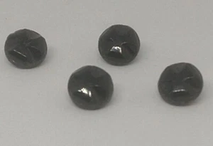 Viktorianische schwarze runde Glasknöpfe, klein für antike Kleidung (4) - Bild 1 von 3