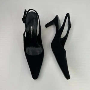 Bruno Magli Heel Women 6.5 B Fabric Point Toe Slingback Italy Work Party Core - Picture 1 of 10