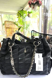 Steve Madden Quilted Black Hobo Tote NWT – Viral Fall Travel Bag w/ Chain Accent - Picture 1 of 9