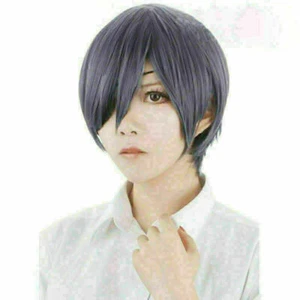 Cosplay Kurzhaar Black Butler Ciel Kuroshitsuji Phantomhive Perücke Blaugrau Wig - Bild 1 von 4