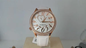 Orologio My Mara Ohlalà Bianco Cassa Rosè Cuore Zirconi CInturino Pelle - Imagen 1 de 1