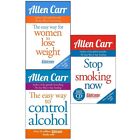 Allen Carr's Easyway Serie Sammlung 3 Bücher Set Rauchen aufhören, Alkohol kontrollieren