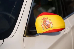 SPAIN CAR MIRROR FLAG COVERS WORLD/EURO CUP SHIPS FROM USA - Picture 1 of 2