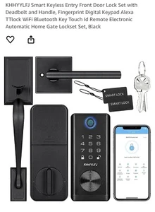Keyless Entry Door Lock With Handle With Fingerprint - Picture 1 of 3