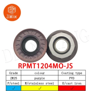 10pcs RPMT1204MO-JS R6 round CNC milling insert For EMRW 6R Milling Cutter Tool - Picture 1 of 7