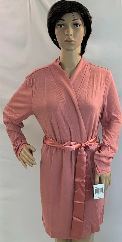 MAIDENFORM Bata de Dormir Gris o Rosa Mezcla Rayón con Cinturón de Satén Manga Larga, S, L Foto 1 de 1