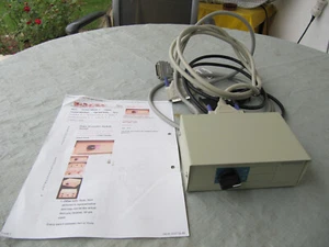 3-PORT SERIAL DATA TRANSFER SWITCH mit 3 x 3 D-SUB Verlängerungen (Scart 25 pol) - Bild 1 von 4