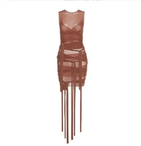 Women Chic See-Through Multilayer Cloth Circle Bodycon Club Mesh Mini Dress #B7 - Picture 1 of 17