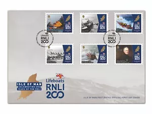 Isle of Man Stamps & Coins RNLI 200 First Day Cover - Picture 1 of 3