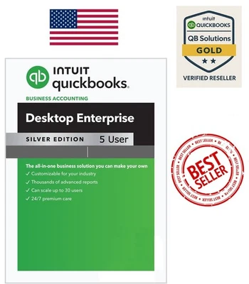 QuickBooks Desktop Enterprise 2024 para Windows 5 versión de usuario solo EE. UU. - Imagen 1 de 4
