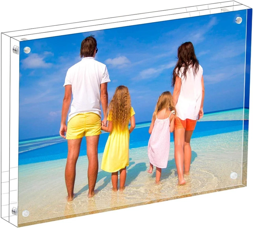 7"X5" Acrylic Picture Frame-Display 7"X5" Picture 2cm Thick Unframed Photo Frame - Image 1 of 4