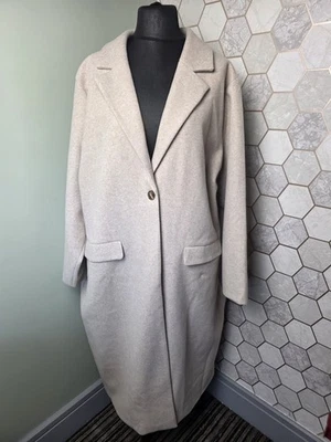 Gabardina Abrigo JD Williams Lana Sensación Avena Beige Longline - Talla 30 - NUEVO  Foto 1 de 4