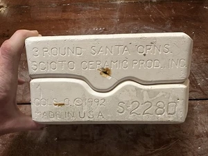 Scioto Keramik 1992 3 runde Weihnachtsmann Ornamente S2280 Keramik Stülpform Vintage - Bild 1 von 11
